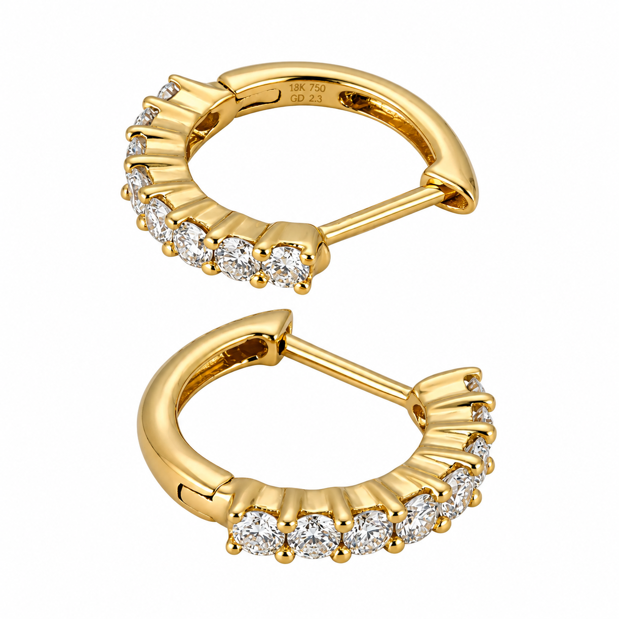 Mini Hinged Diamond Hoop Earrings by Lisa Nik