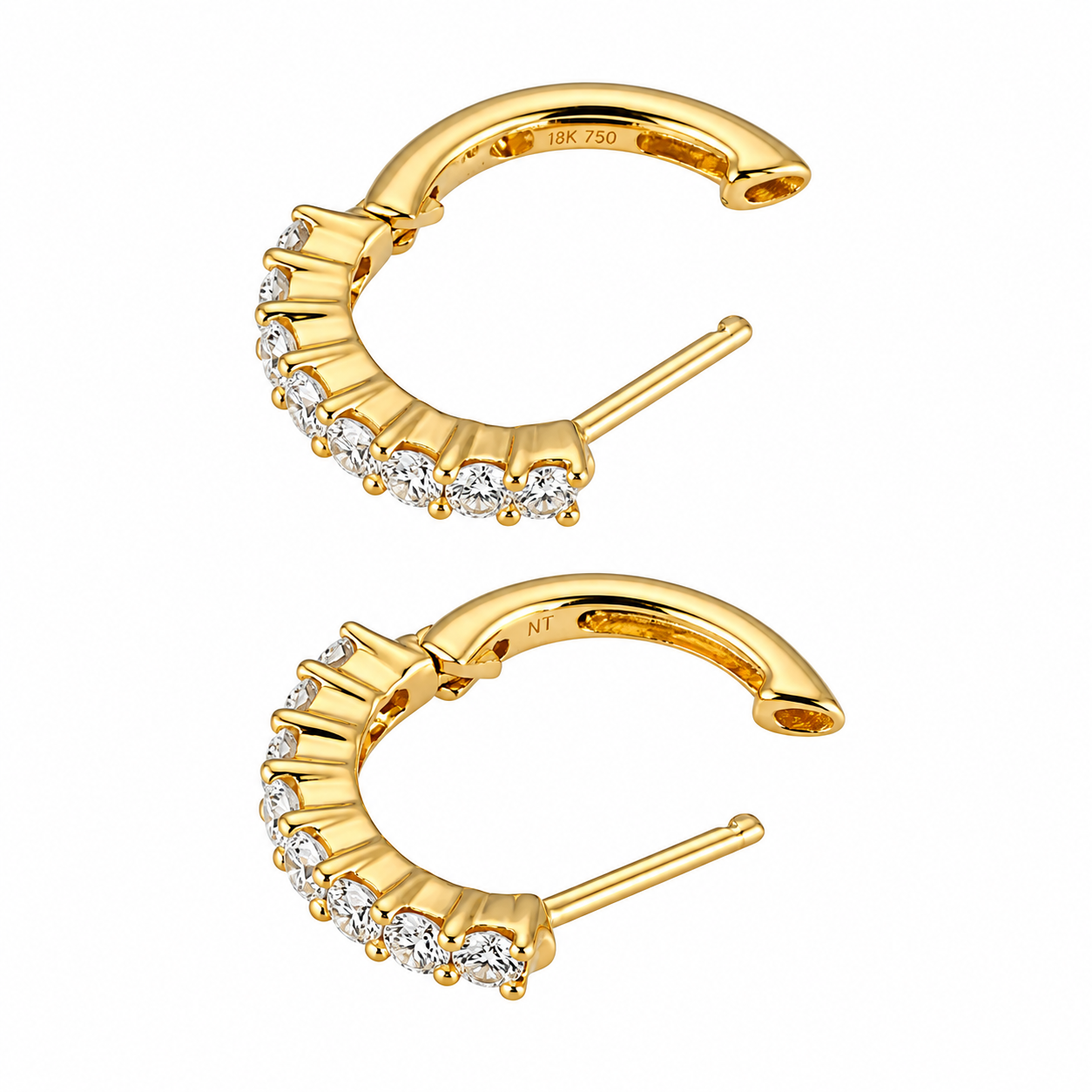 Mini Hinged Diamond Hoop Earrings by Lisa Nik