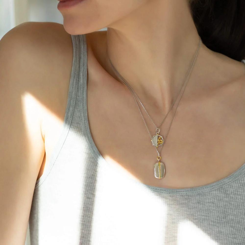 Mini "Never Fear" Two-Tone Snake Necklace by Monica Rich Kosann