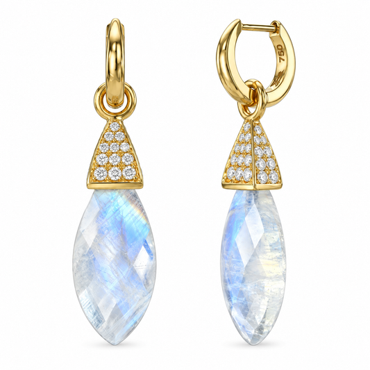 Moondance Huggie Pave Drop Earrings by Meredith Young