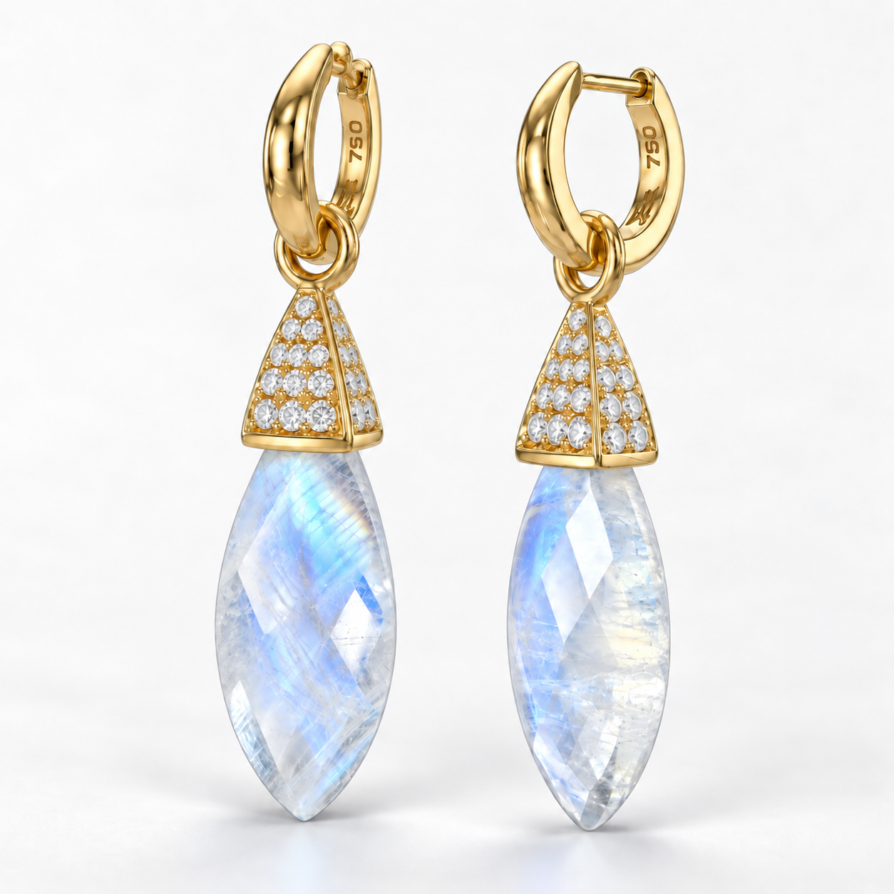 Moondance Huggie Pave Drop Earrings by Meredith Young