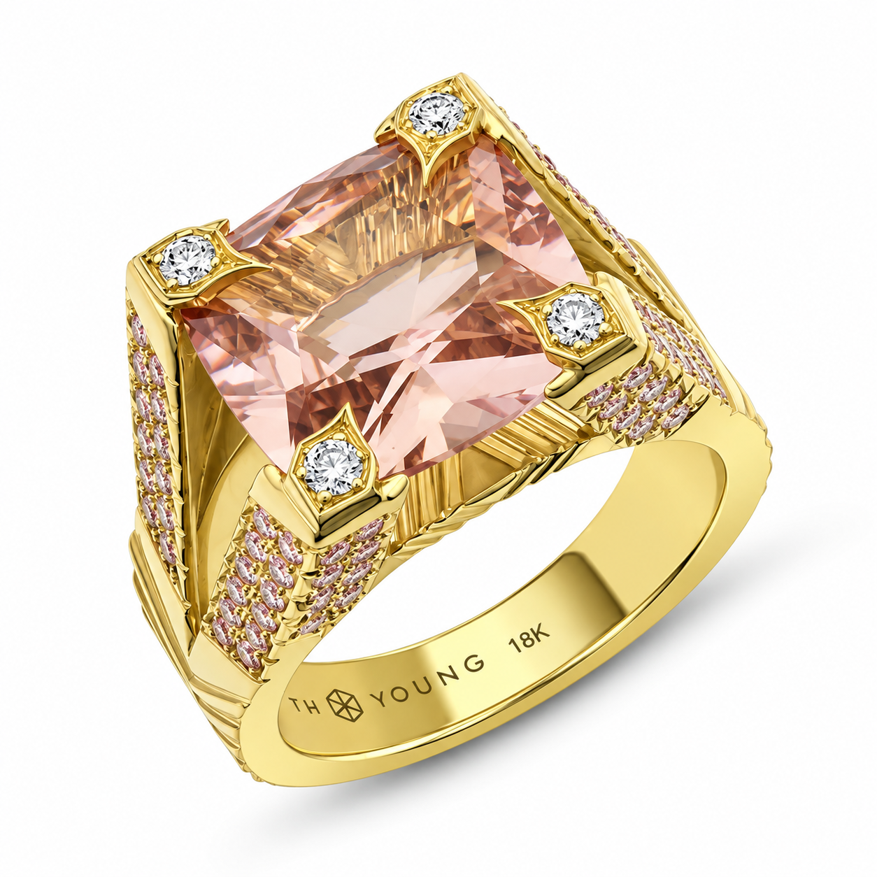 Morganite Ombre Pink Diamond Ring by Meredith Young