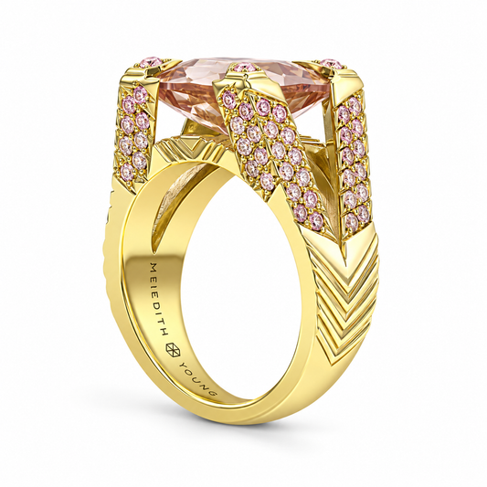 Morganite Ombre Pink Diamond Ring by Meredith Young