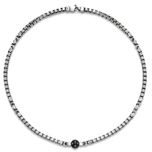 Sorrento Venetian Chain Tahitian Pearl Men's Necklace by Mastoloni Pearls available at Talisman Collection Fine Jewelers in El Dorado Hills, CA and online. Masterfully crafted from 11-12 mm Tahitian pearls and sterling silver chain, this modern necklace has a bit of edge. At 22 inches in length, this necklace is the perfect statement piece to wear alone or layer. Add a touch of sophistication to your wardrobe with this exclusive Mastoloni creation