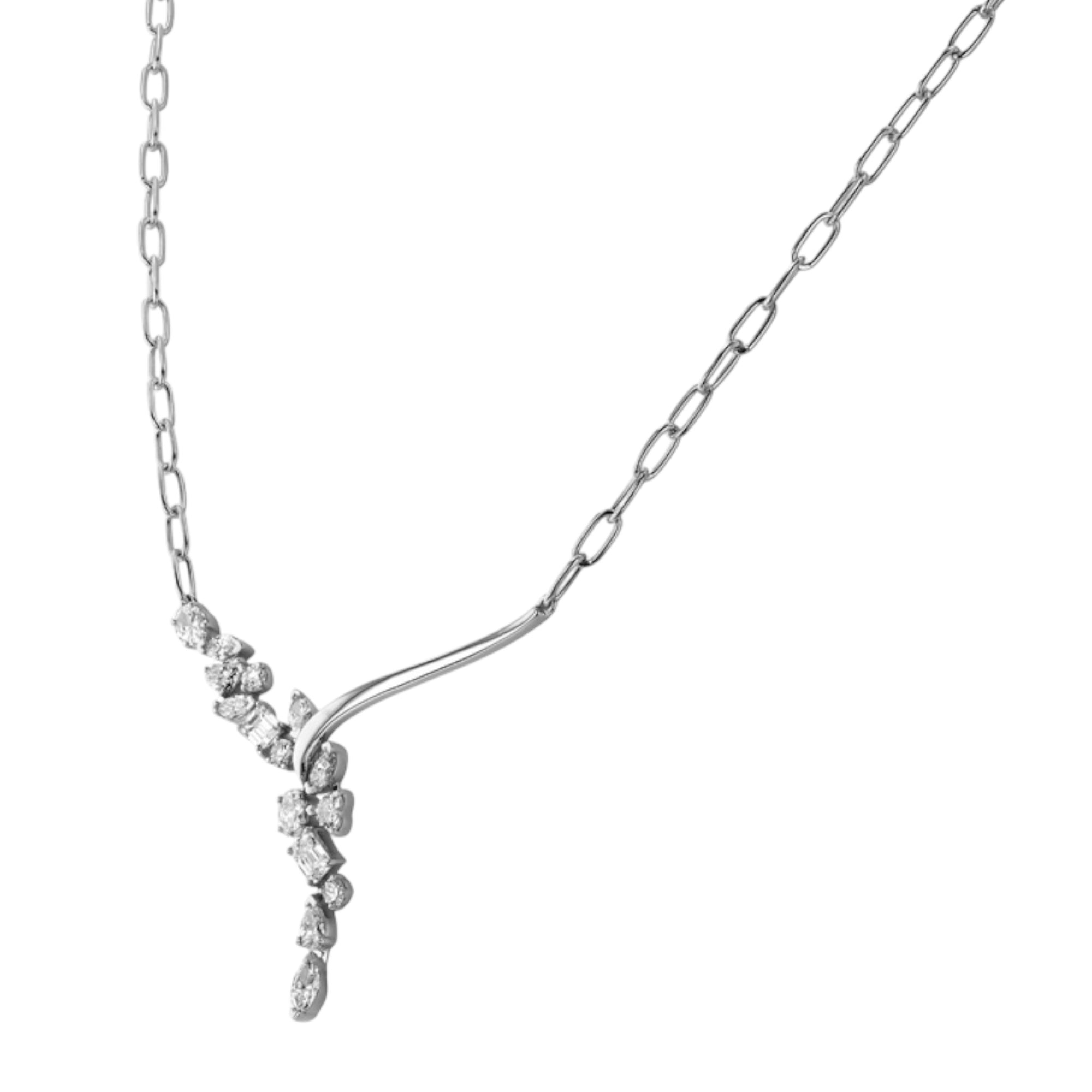 Diamond Cluster Lariat Necklace