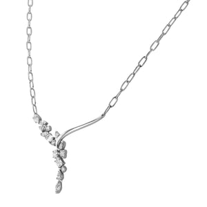 Diamond Cluster Lariat Necklace