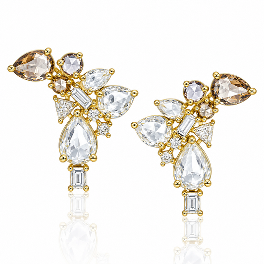 Nude Diamond Sapphire Climbers by Meredith Young