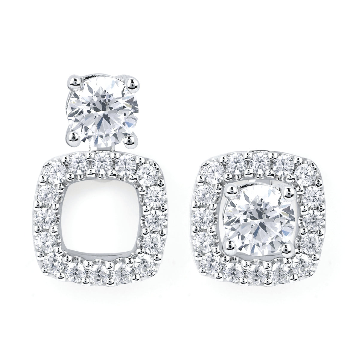 Convertible Diamond Drop Stud Earrings