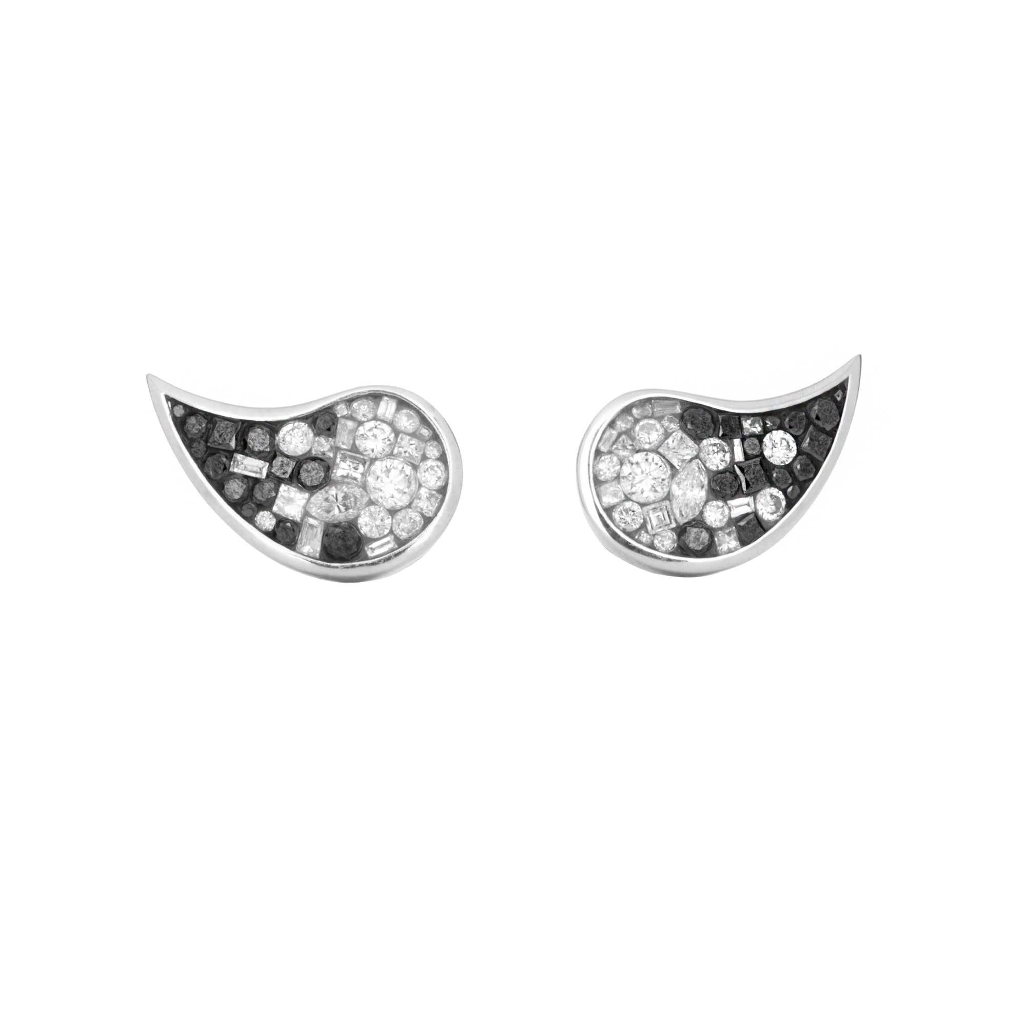 Black Ombre Paisley Diamond Stud Earrings by Pleve available at Talisman Collection Fine Jewelers in El Dorado Hills, CA and online. 
