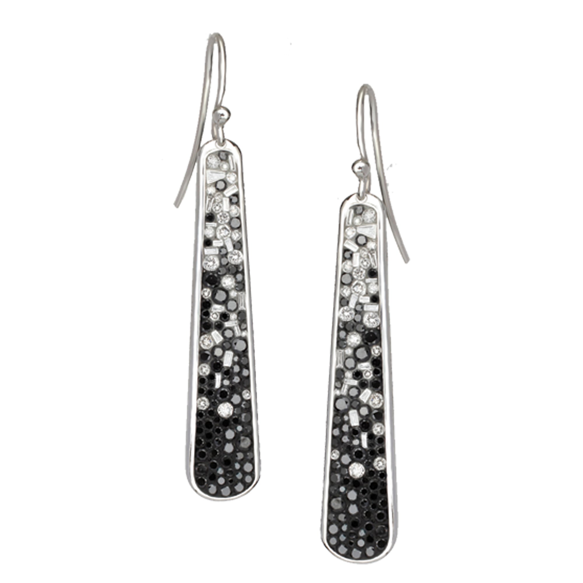 Black Ombre Stilletto Diamond Earrings by Pleve available at Talisman Collection Fine Jewelers in El Dorado Hills, CA and online. Specs: 18k wg dia & color enhanced dia 2.50 cttw