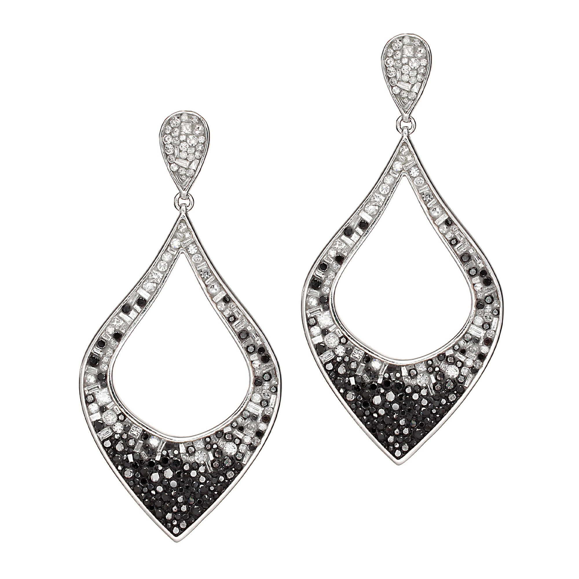Black Ombre Petal Diamond Earrings by Pleve available at Talisman Collection Fine Jewelers in El Dorado Hills, CA and online. Specs: 18k wg dia & color enhanced dia 7.10 cttw 