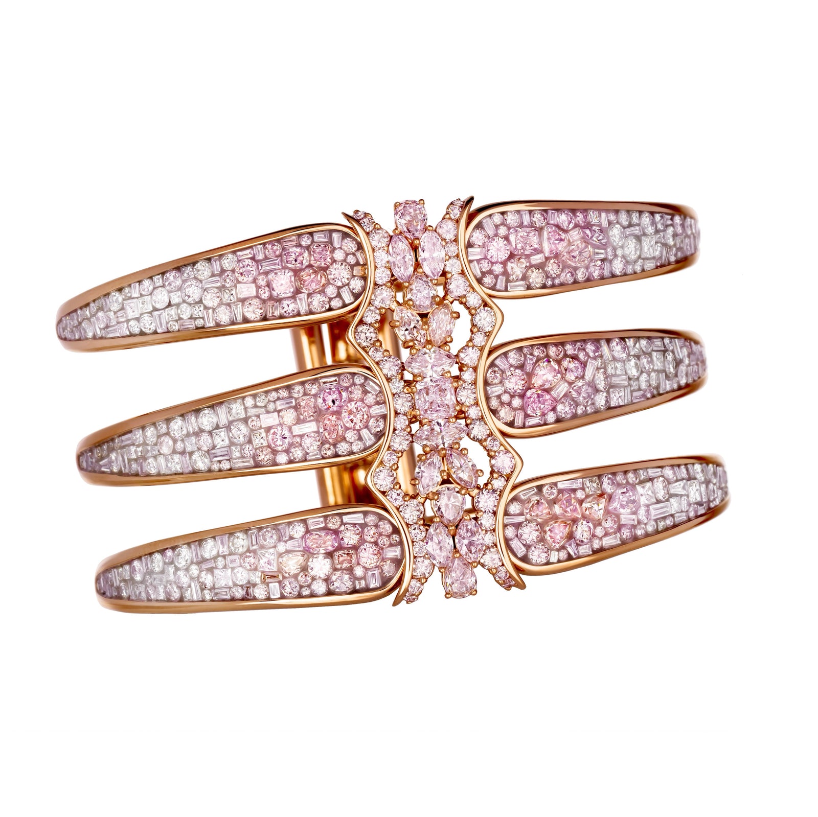 Pink Ombre Diamond Scorpion Couture Bracelet available at Talisman Collection Fine Jewelers in El Dorado Hills, CA and online. Specs: Phenomenal Pink Ombre Diamond Scorpion Couture Bracelet showcases 12.30 cts of natural pink & white diamonds set in 18k rose gold. A true showstopper! 