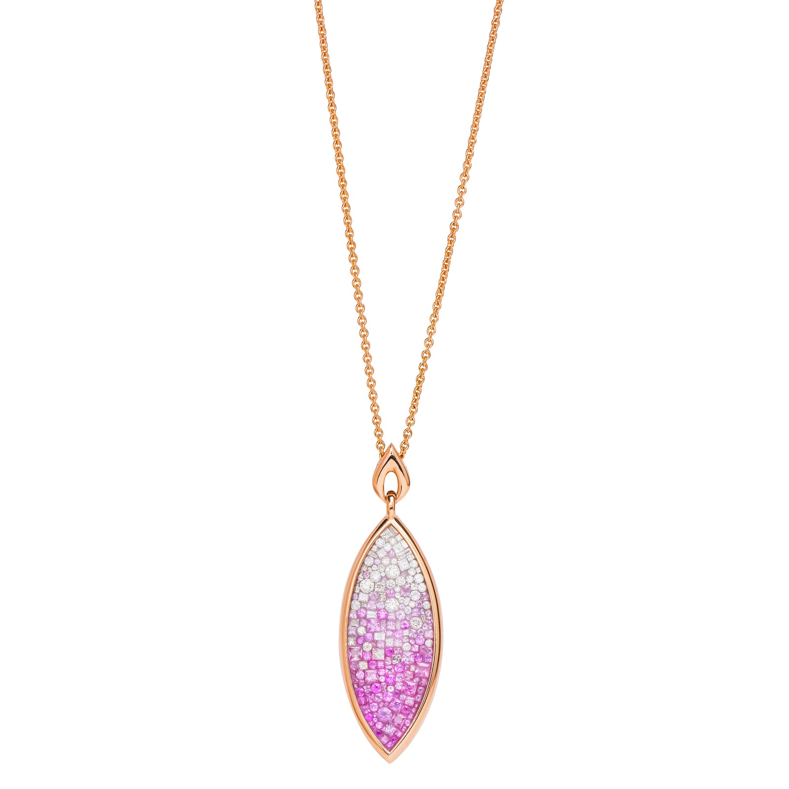 Ombre Pink Sapphire Genie Bottle Necklace