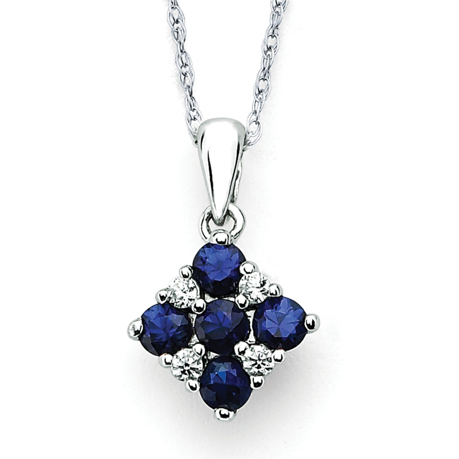 Sapphire & Diamond Pendant Necklace
