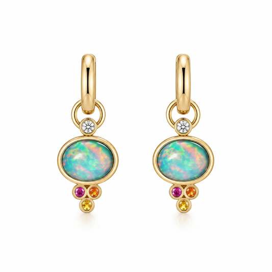 Opal Trio Charm Earrings by Mined + Found