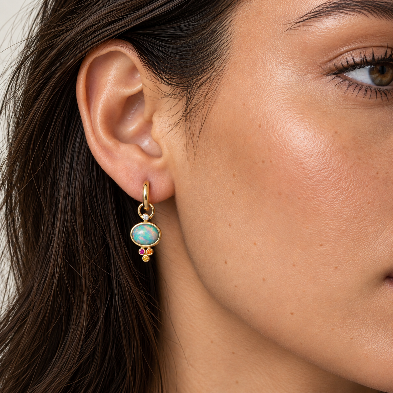 Opal Trio Charm Earrings by Mined + Found