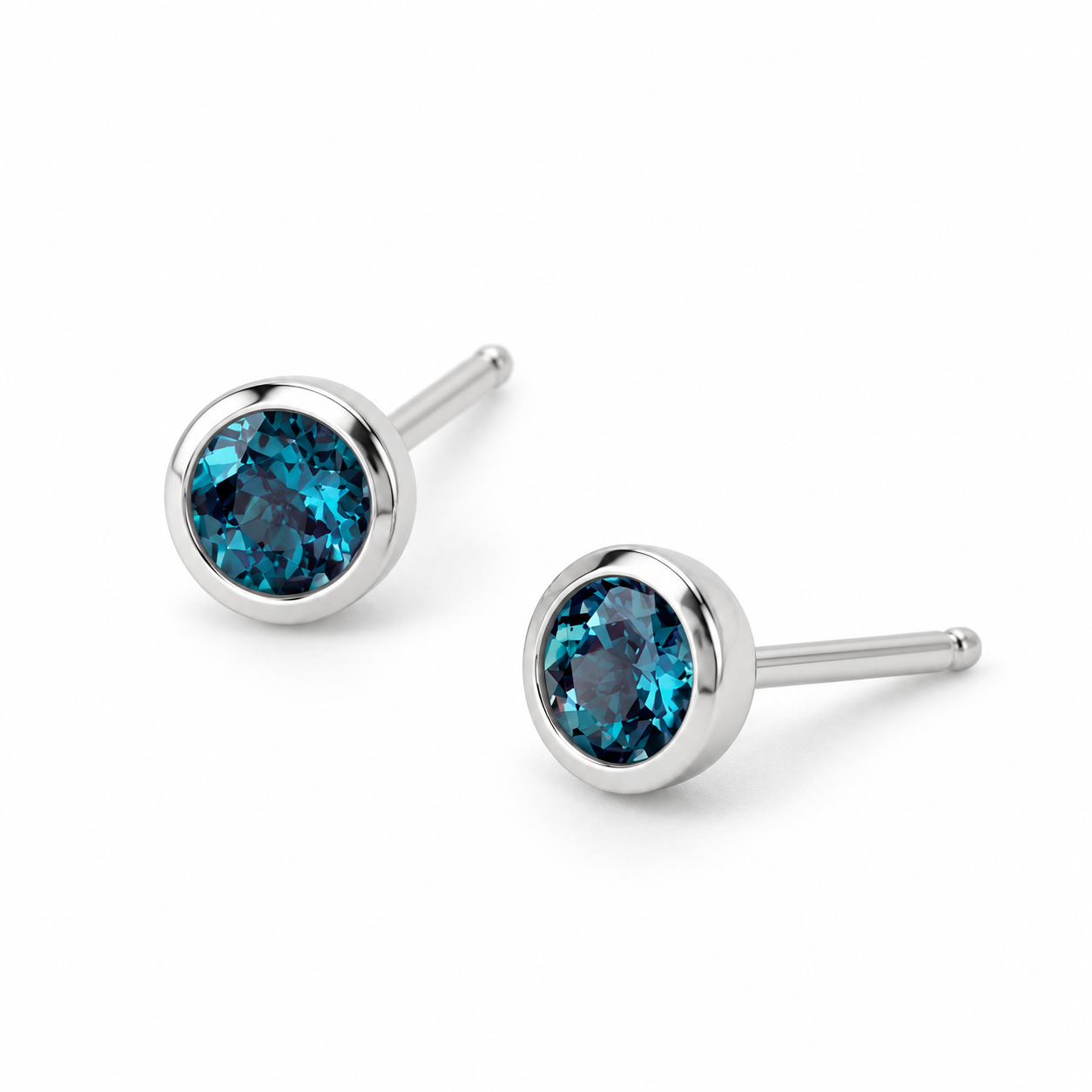 Ostbye Alexandrite Bezel Stud Earrings