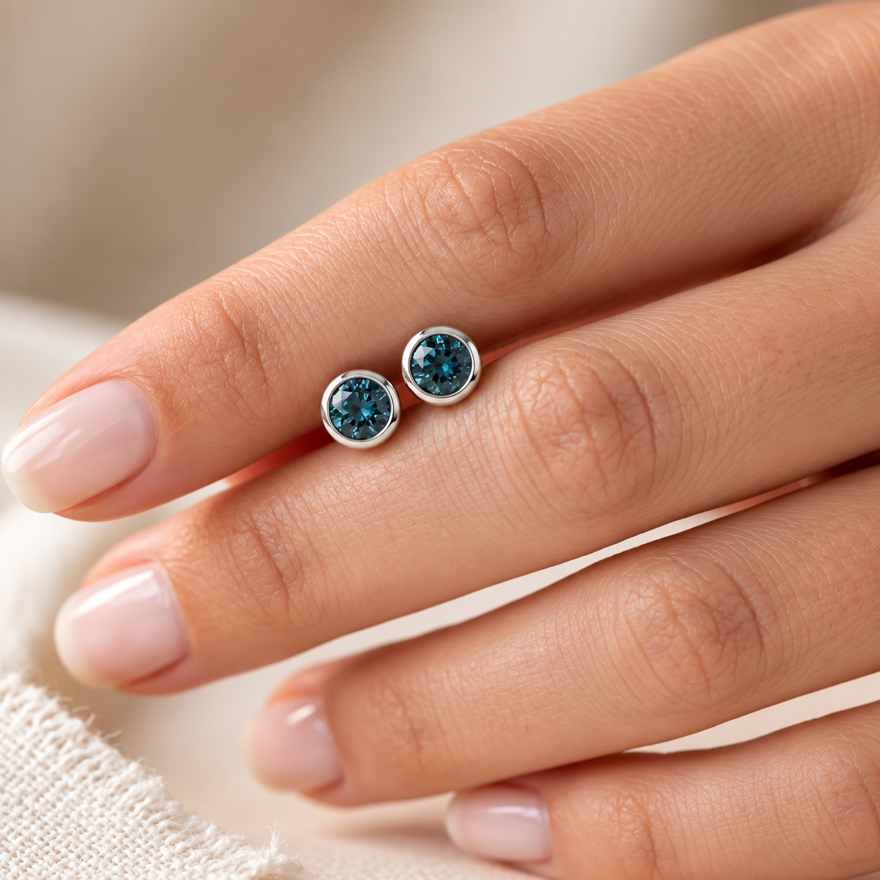 Ostbye Alexandrite Bezel Stud Earrings