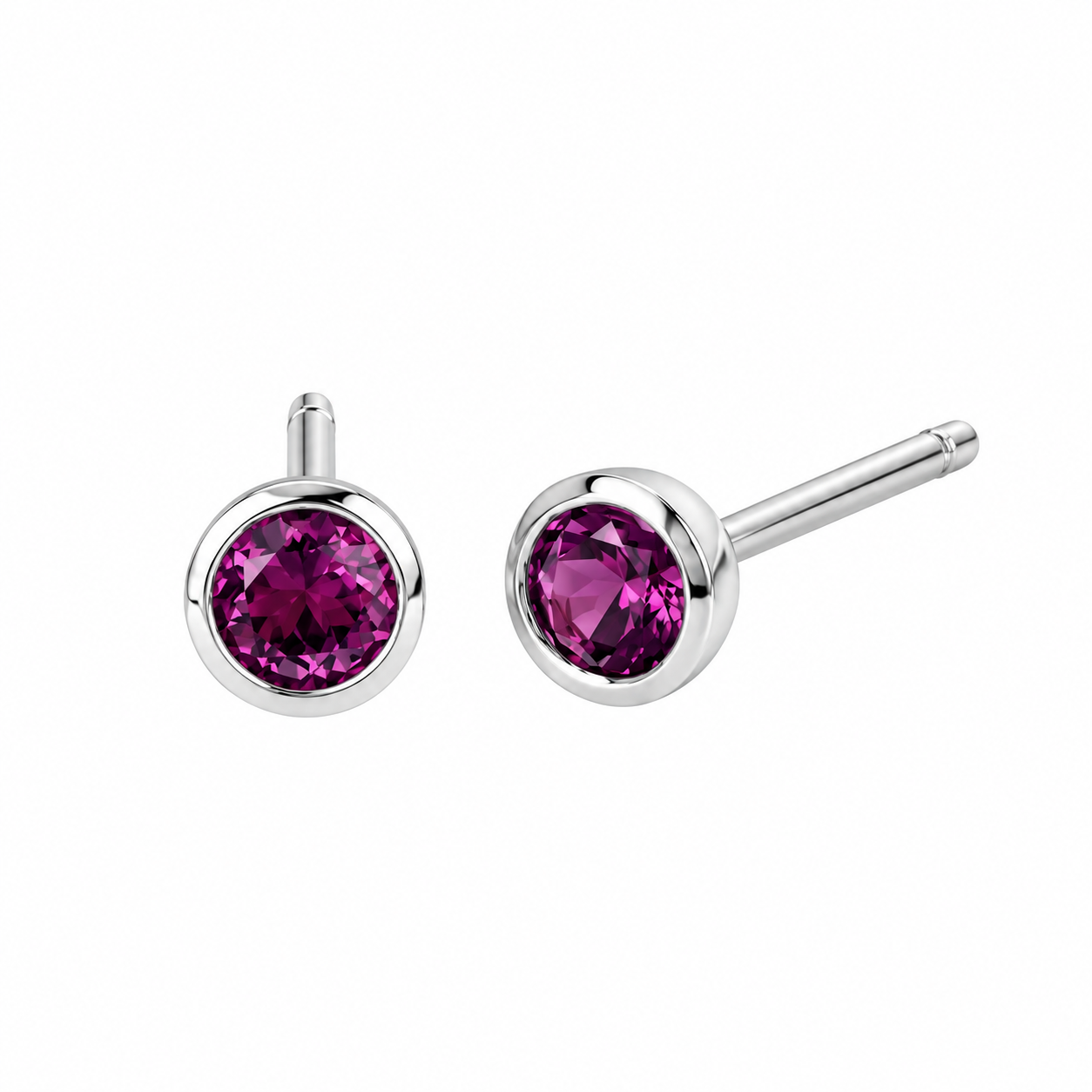 Ostbye Amethyst Bezel Stud Earrings