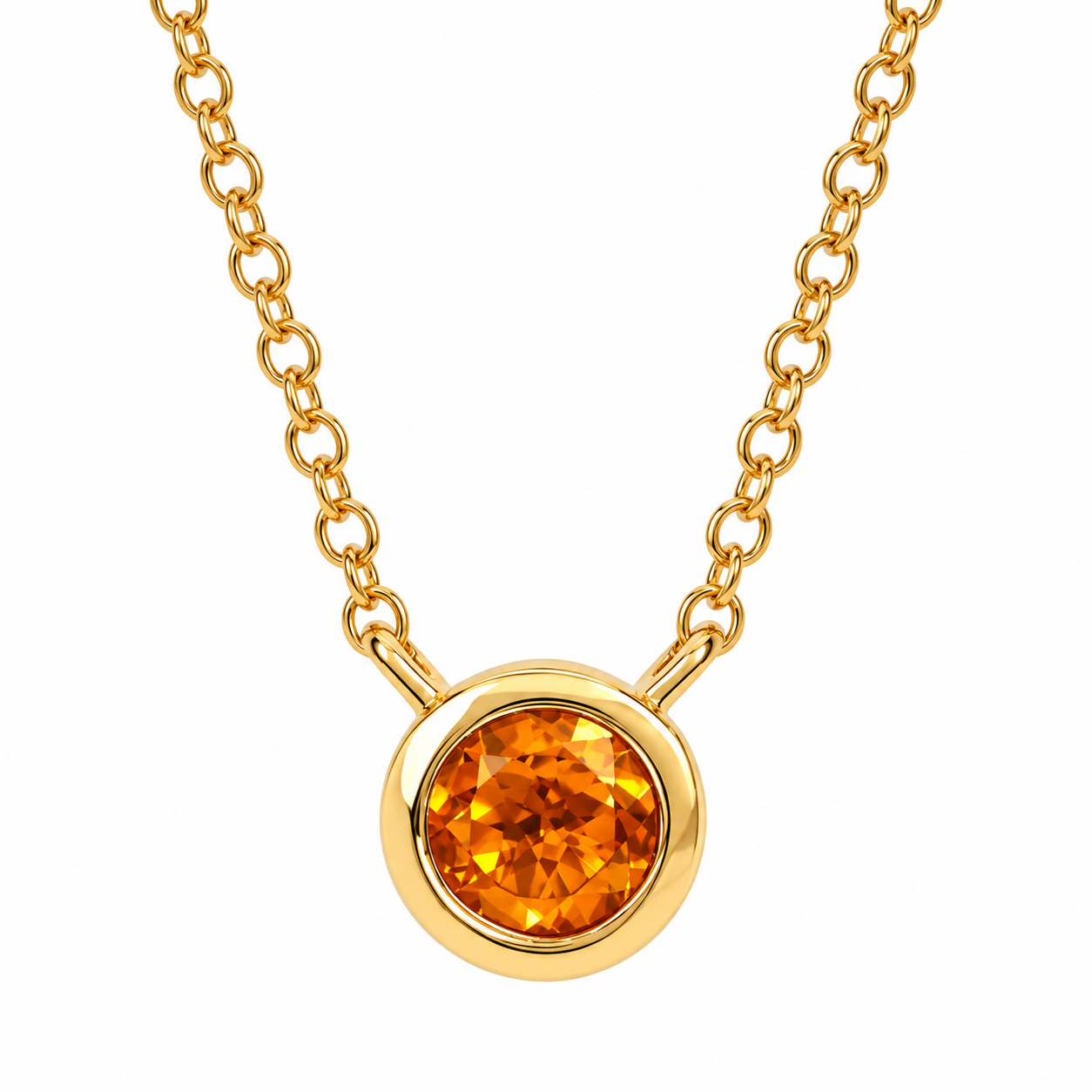 Ostbye Citrine Bezel Pendant Necklace
