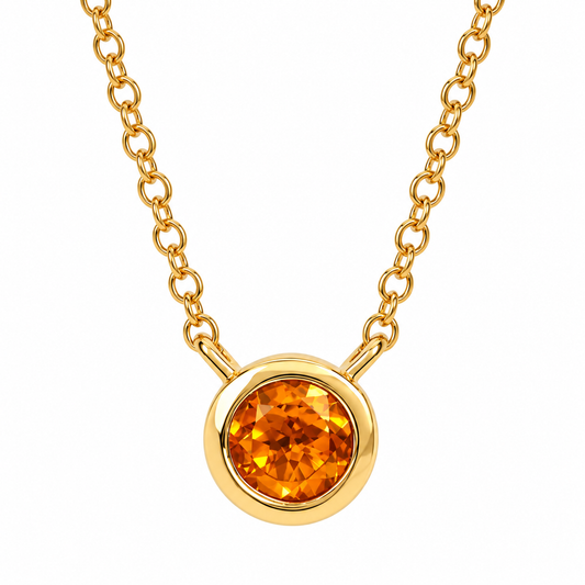 Ostbye Citrine Bezel Pendant Necklace