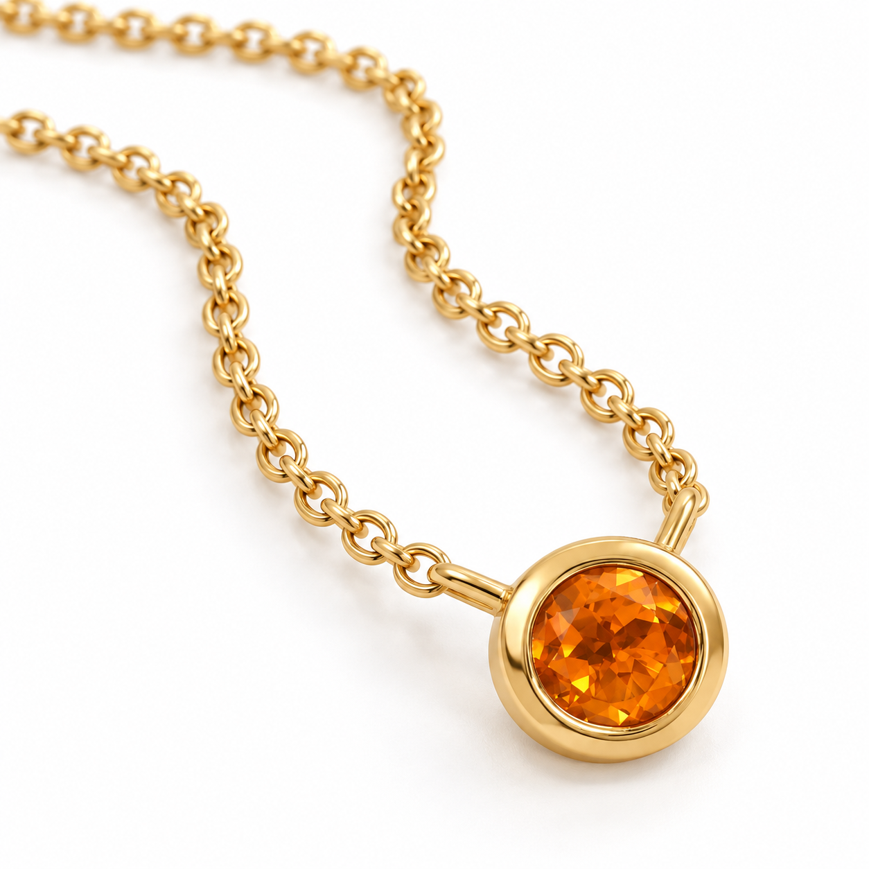Ostbye Citrine Bezel Pendant Necklace