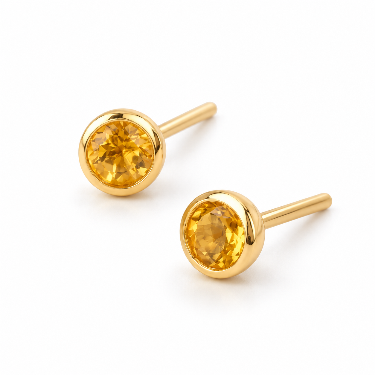 Ostbye Citrine Bezel Stud Earrings