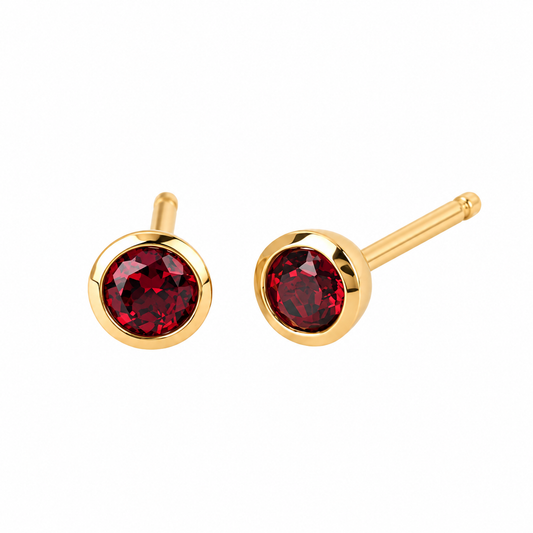 Ostbye Garnet Bezel Stud Earrings