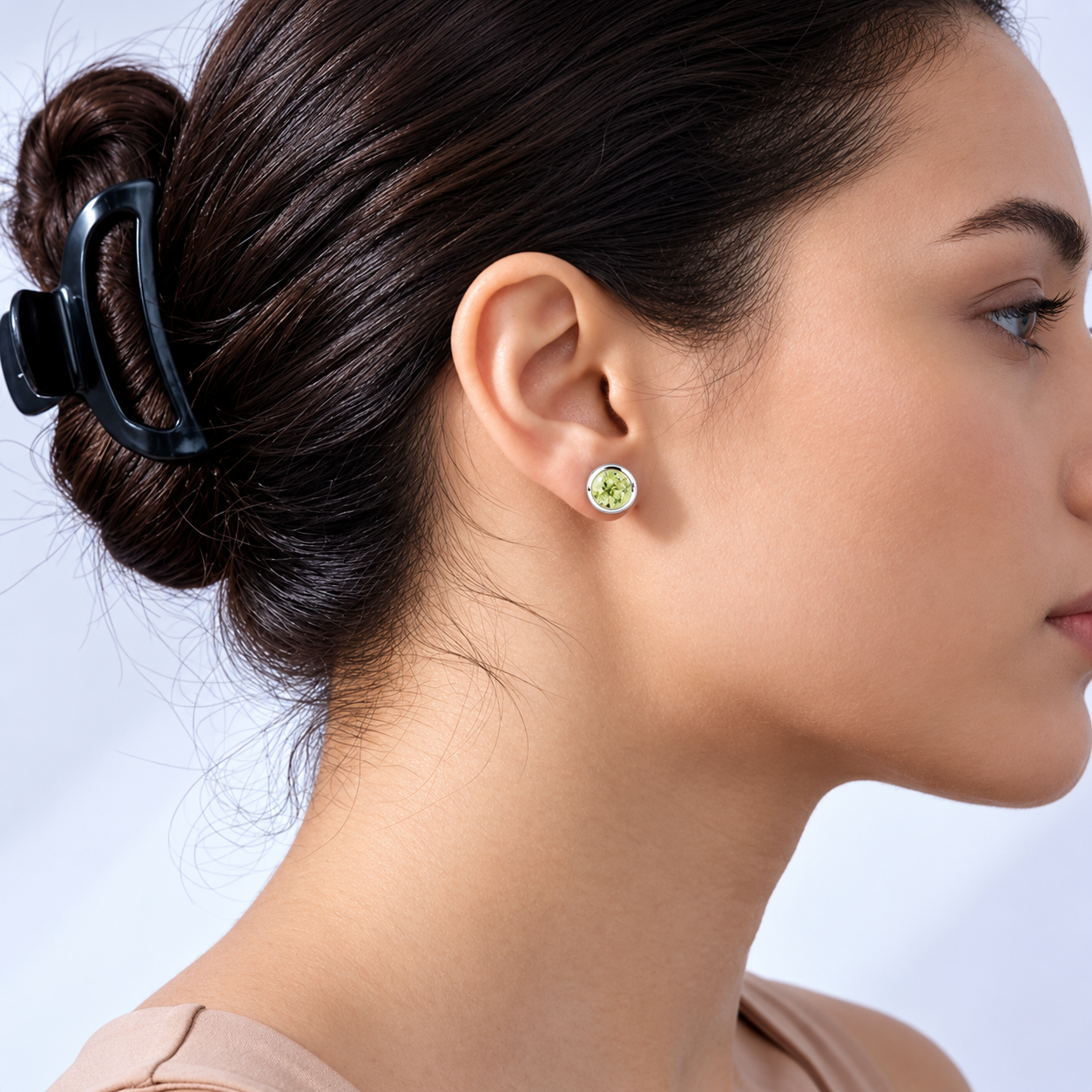 Ostbye Peridot Bezel Stud Earrings
