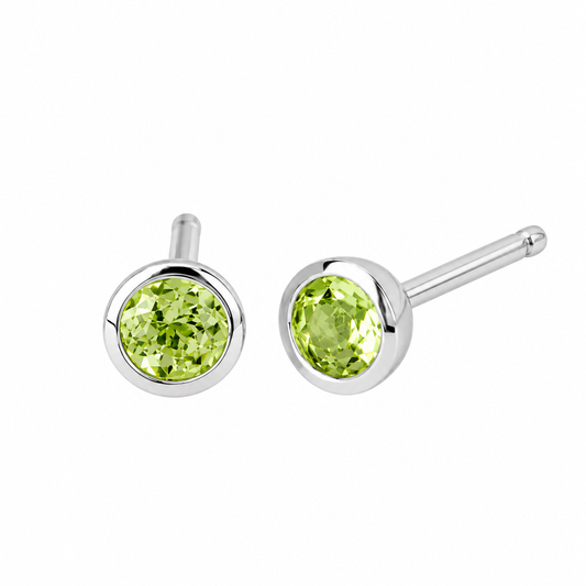 Ostbye Peridot Bezel Stud Earrings