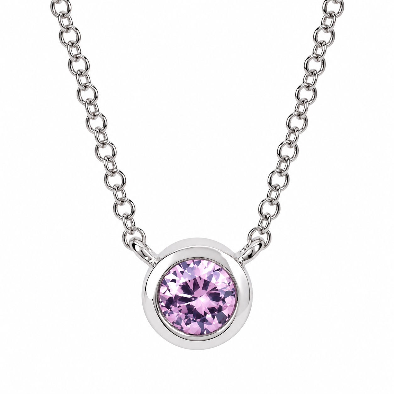 Ostbye Pink Sapphire Bezel Pendant Necklace