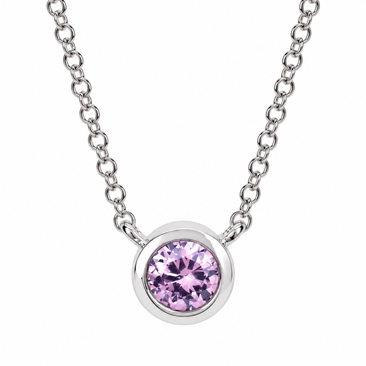 Ostbye Pink Sapphire Bezel Pendant Necklace
