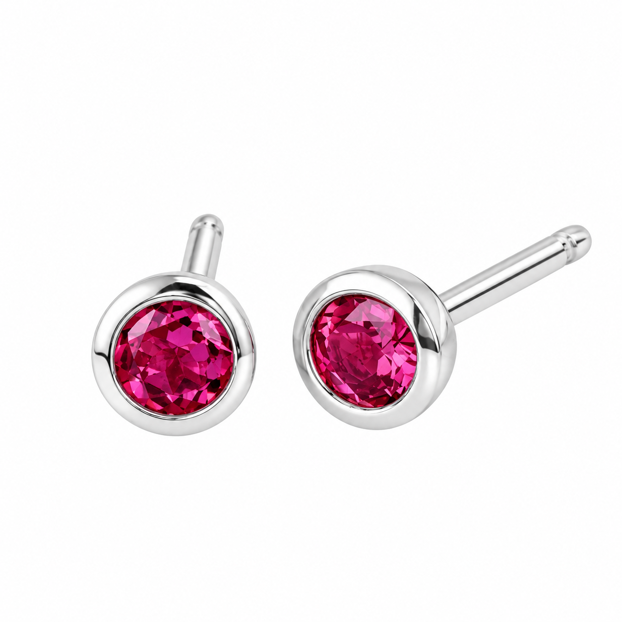 Ostbye Pink Tourmaline Bezel Stud Earrings