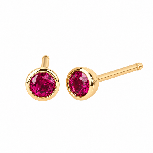 Ostbye Ruby Bezel Stud Earrings