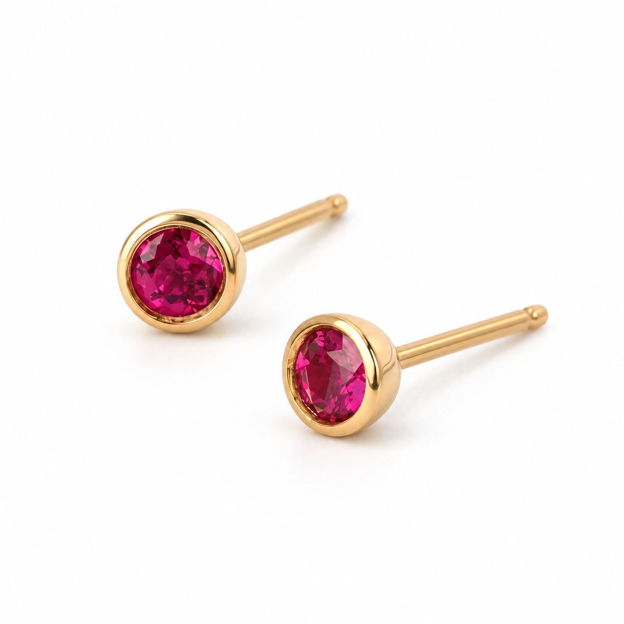 Ostbye Ruby Bezel Stud Earrings
