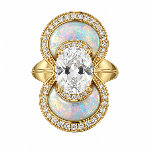 Phenakite Opal Nebula Ring by Meredith Young