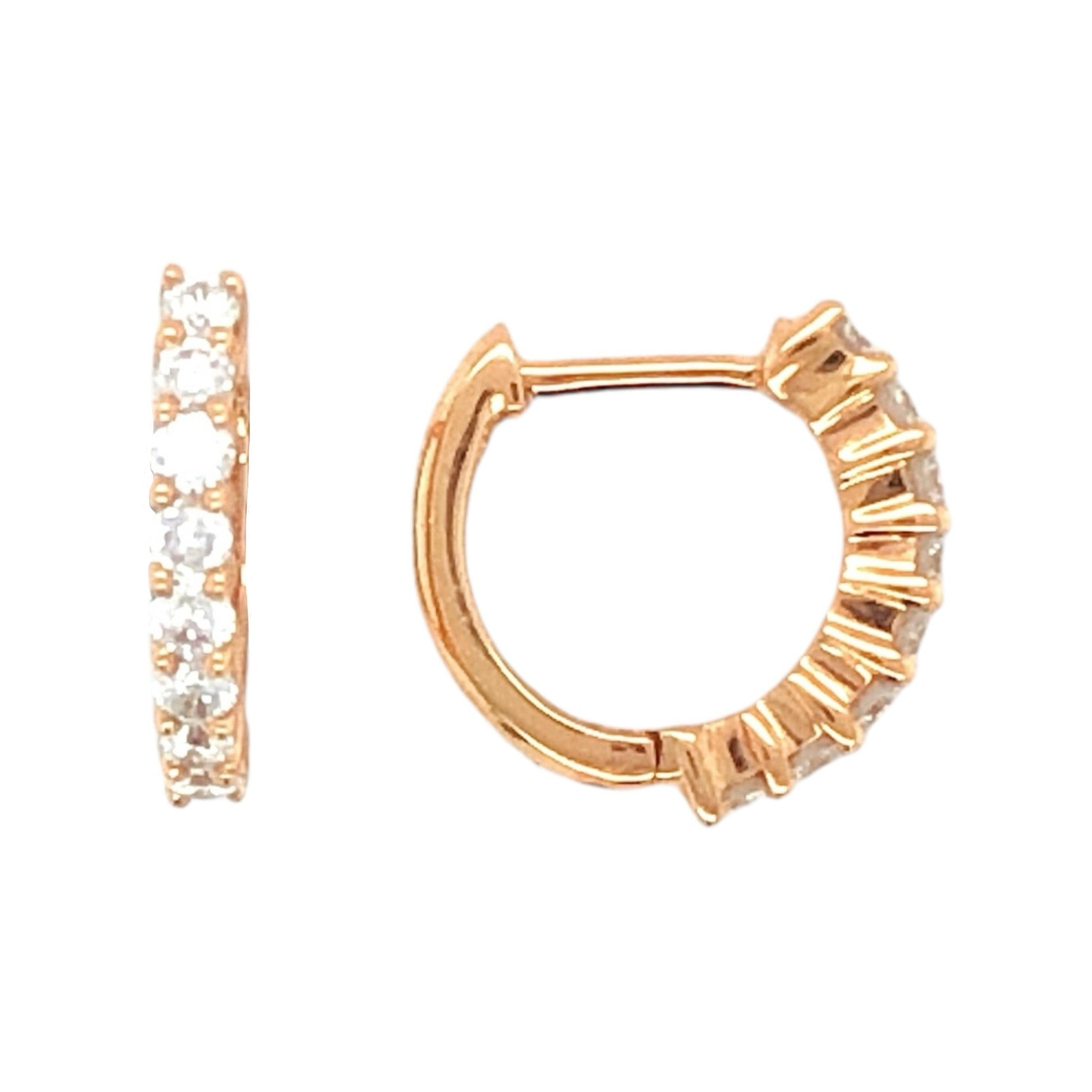Mini Hinged Diamond Hoop Earrings by Lisa Nik