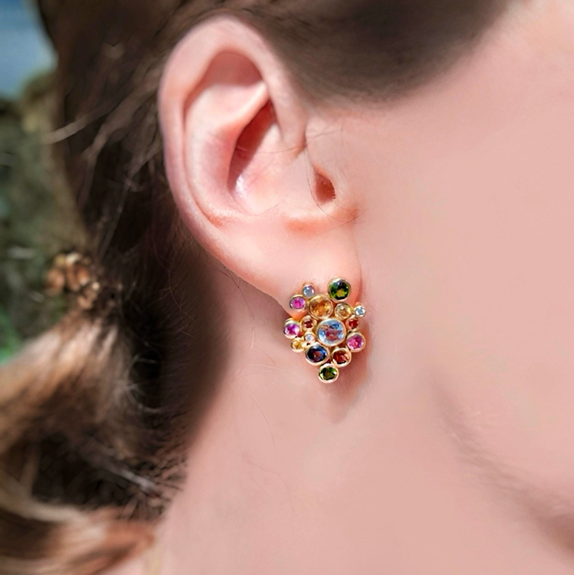 Multi-color Cluster Earrings by Martha Seely
