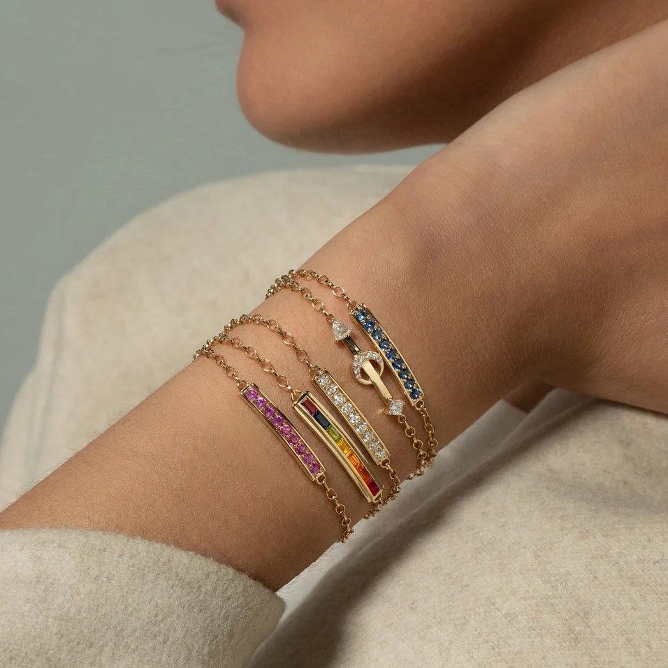 Pink Sapphire "Courage" Petite Poesy Bracelet by Monica Rich Kosann