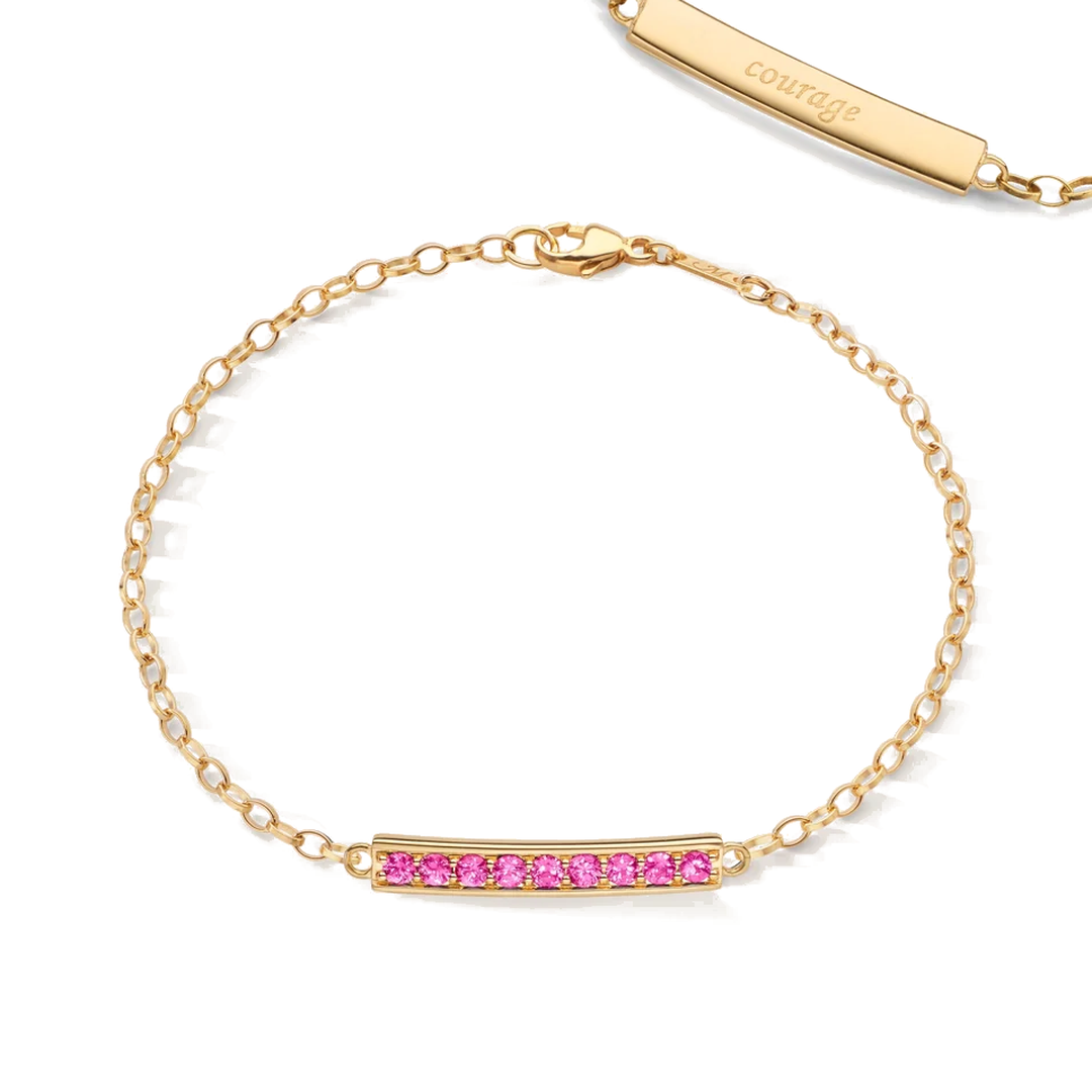 Pink Sapphire "Courage" Petite Poesy Bracelet by Monica Rich Kosann