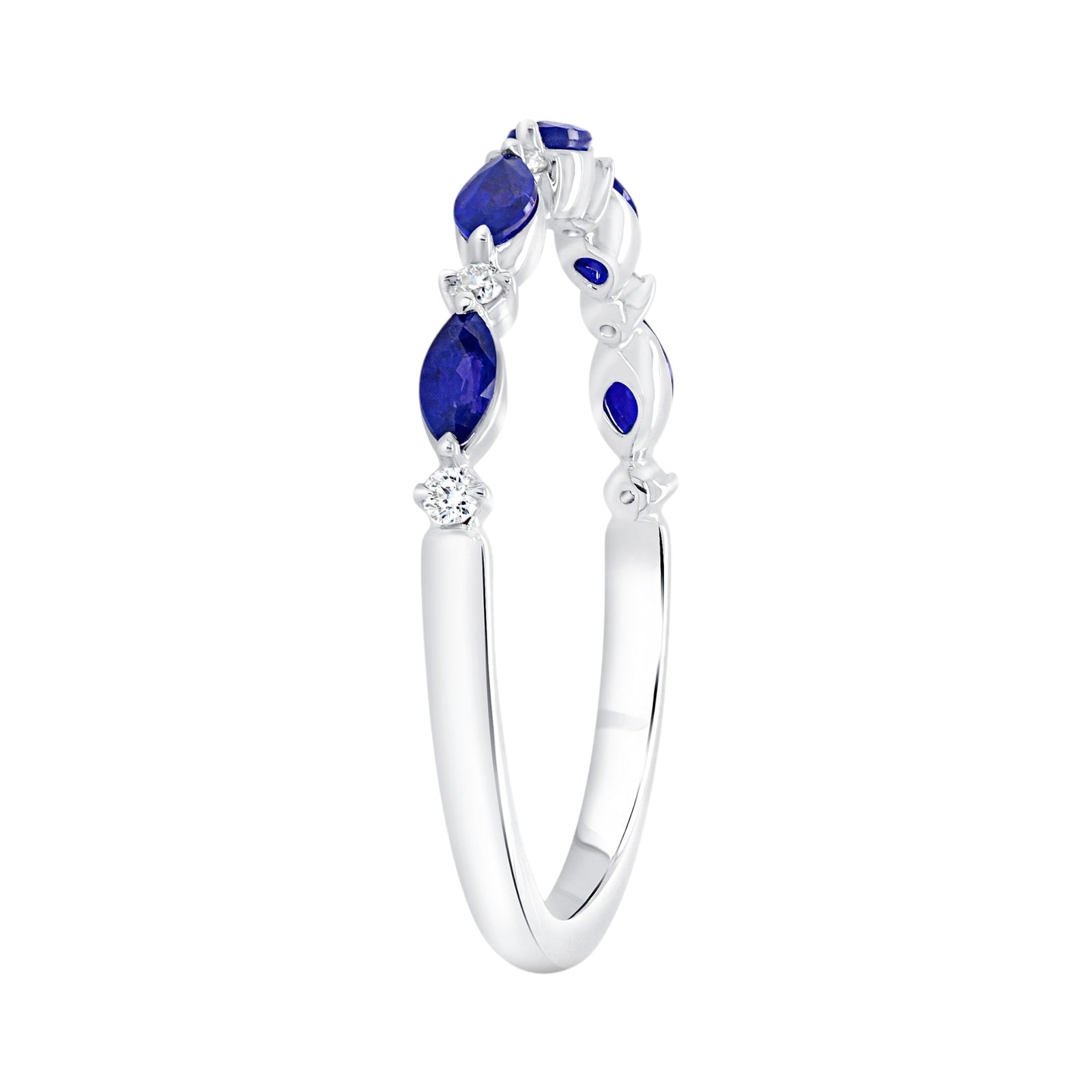 Marquee Blue Sapphire and Diamond Band