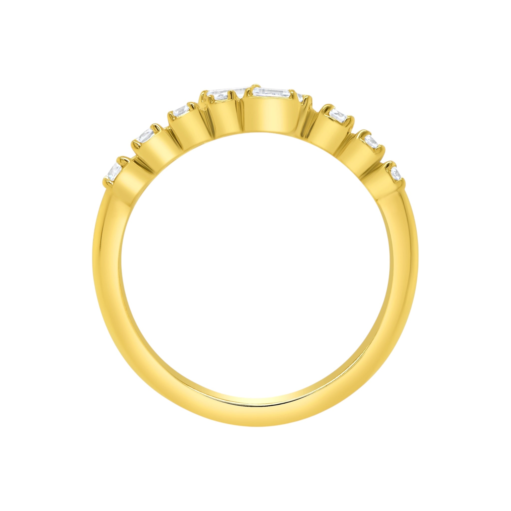 Yellow Gold Diamond Bypass Wrap Ring
