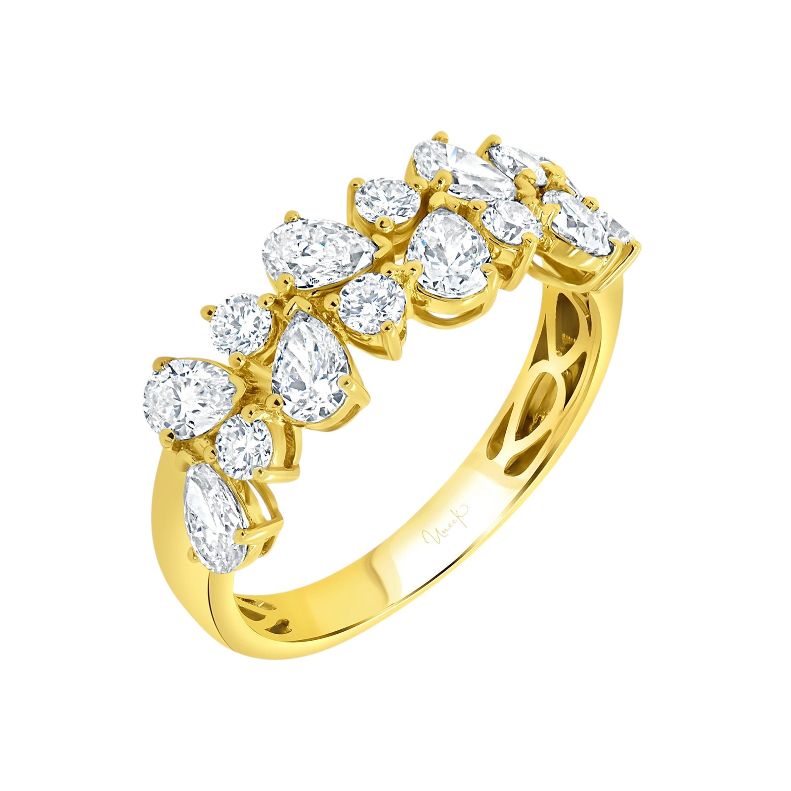 Pear and Round Diamond Stacked Band