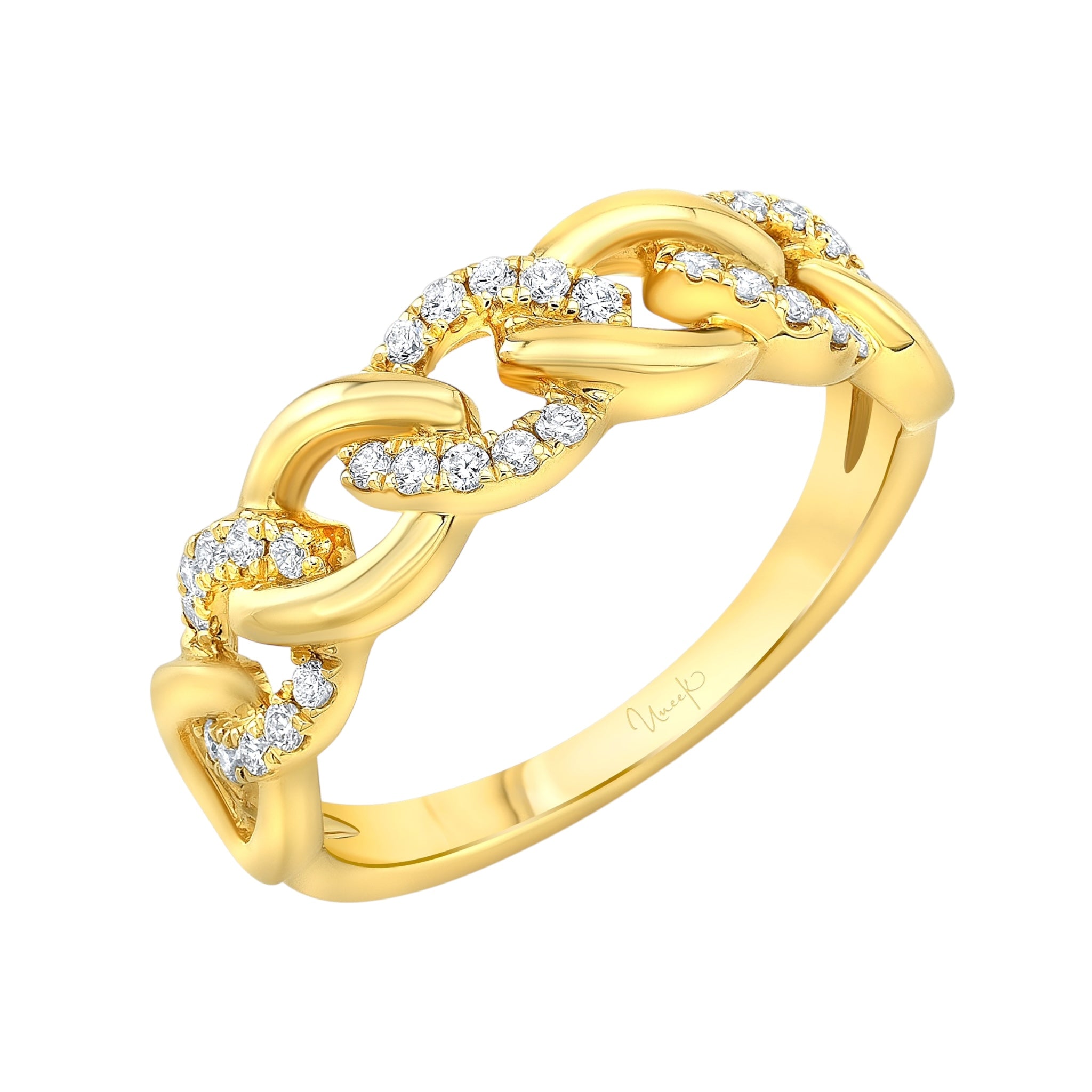 Gold and Diamond Chain Link Band