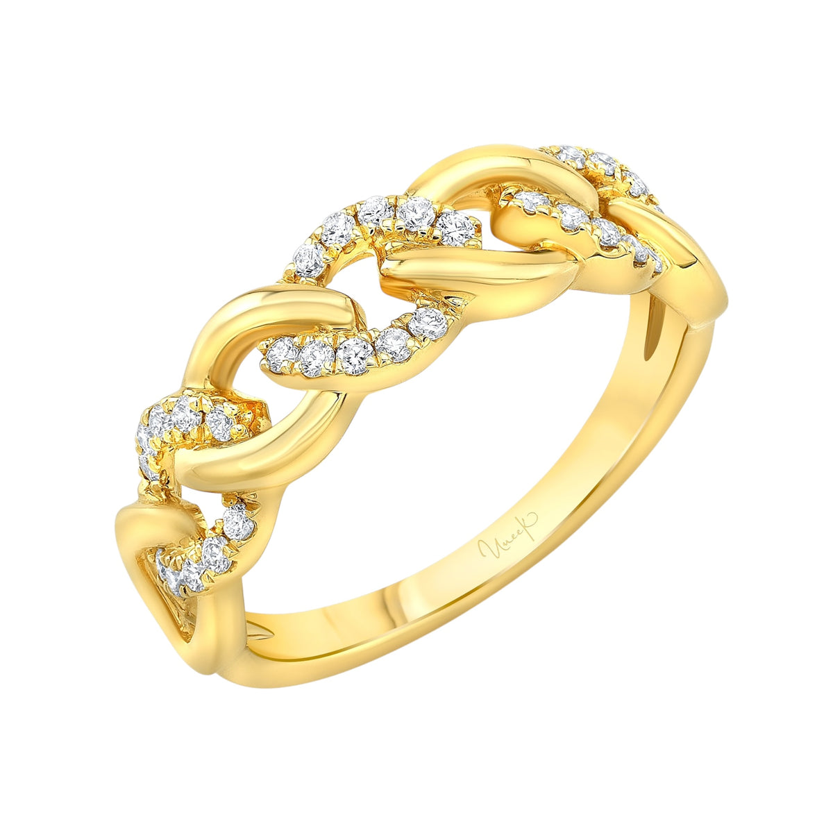 Gold and Diamond Chain Link Band