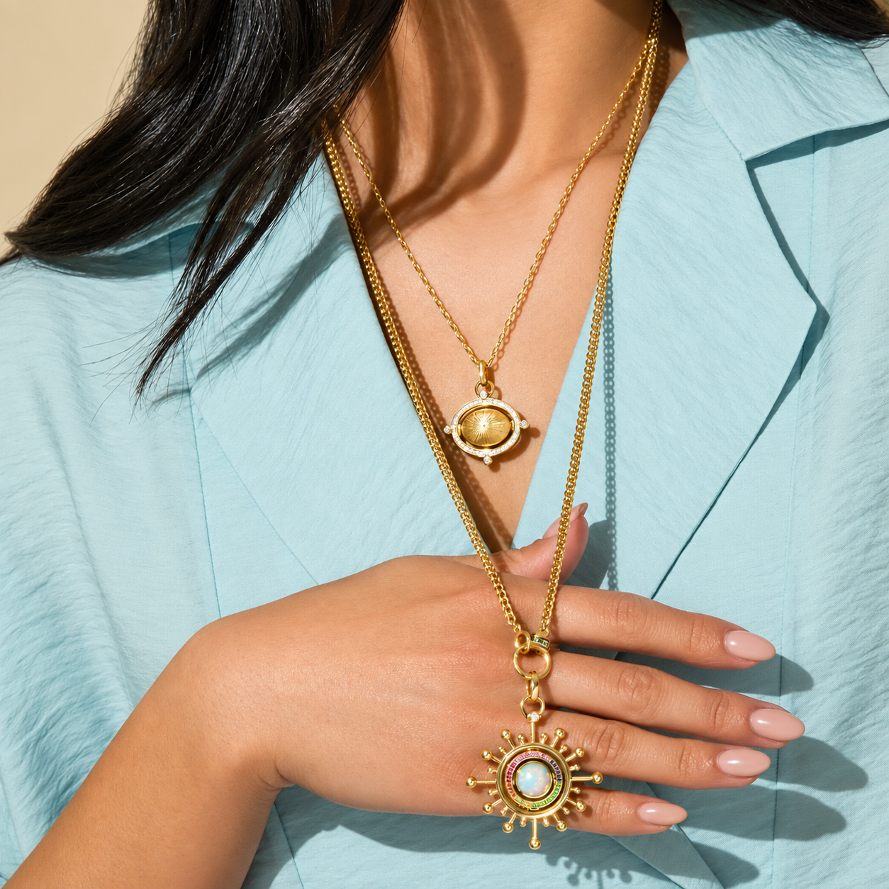 Rainbow Clasp Eightfold Chain by Mined + Found