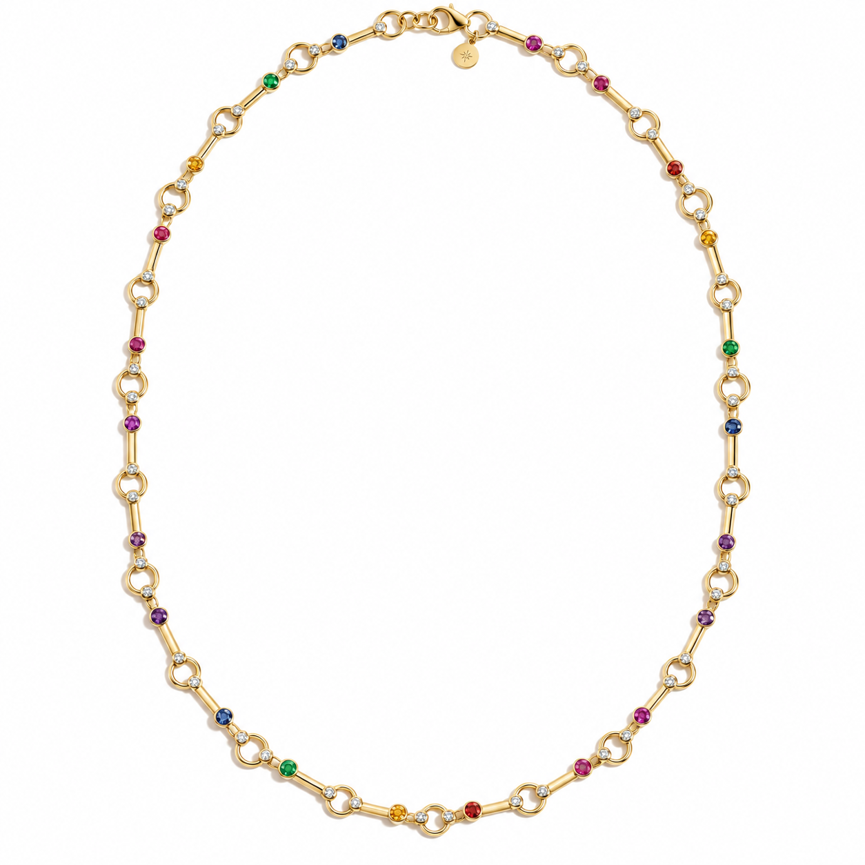 Rainbow Sapphire Pathway Necklace by Mined + Found