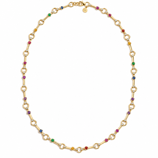 Rainbow Sapphire Pathway Necklace by Mined + Found
