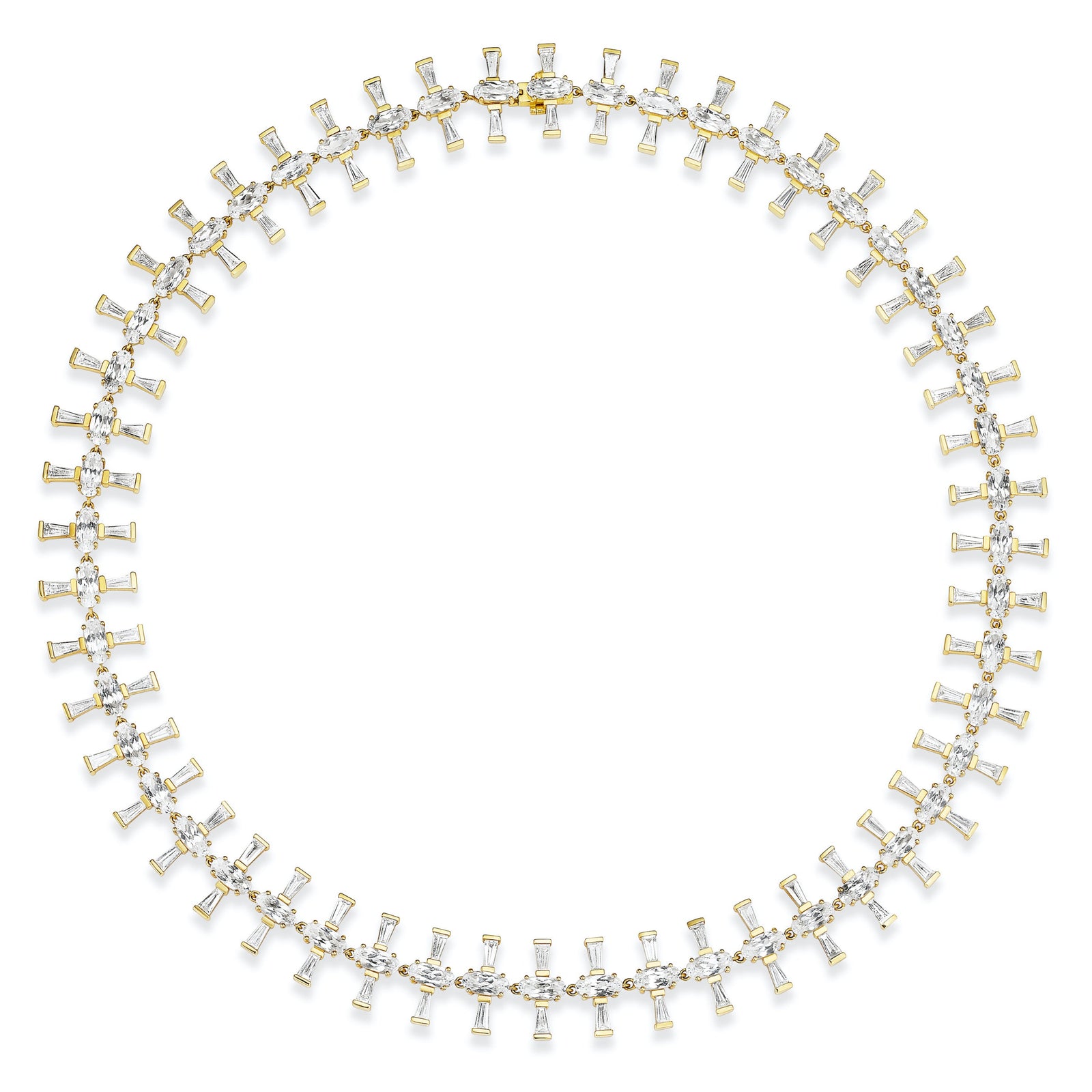 Supernova Diamond Sapphire Collar Necklace by Meredith Young, available at Talisman Collection Fine Jewelers in El Dorado Hills, CA and online. The Supernova Diamond Sapphire Collar Necklace by Meredith Young is absolutely breathtaking! Crafted from 18k yellow gold and adorned with an astonishing 7.25 carats of diamonds and 26 carats of white sapphires, it stands as a true testament to luxury and style—a statement piece like no other. Necklace measures 16.25 inches long.