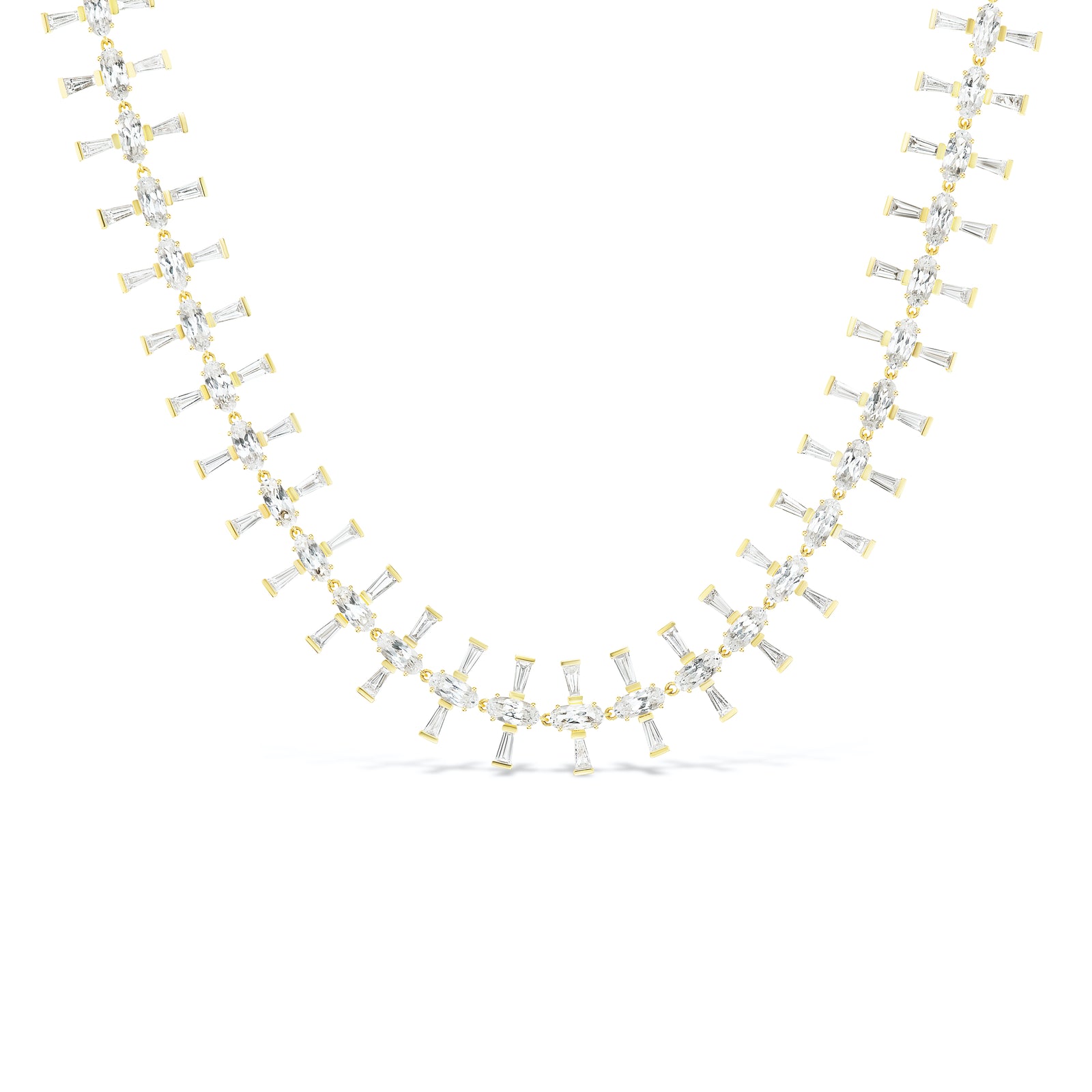 Supernova Diamond Sapphire Collar Necklace by Meredith Young, available at Talisman Collection Fine Jewelers in El Dorado Hills, CA and online. The Supernova Diamond Sapphire Collar Necklace by Meredith Young is absolutely breathtaking! Crafted from 18k yellow gold and adorned with an astonishing 7.25 carats of diamonds and 26 carats of white sapphires, it stands as a true testament to luxury and style—a statement piece like no other. Necklace measures 16.25 inches long.